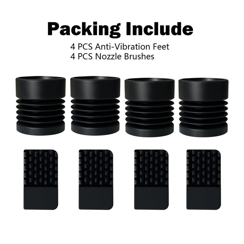 HzdaDeve 4PK Anti-Vibration Feet Pads for Centauri Carbon/Centauri Anti-Slip Rubber Feet Pads and 4PK Nozzle Cleaning Brush Silicone Nozzle Heat Bed Wiper Kit Cleaner for Elegoo 3D Printer - Image 2